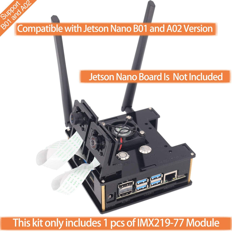 Makeronics Developer Kit for Jetson Nano -IMX 219-77 Camera Module with Camera Case| 64GB Class 10 TF Card with Card Reader | Jetson Nano Acrylic Case for A02 and B01