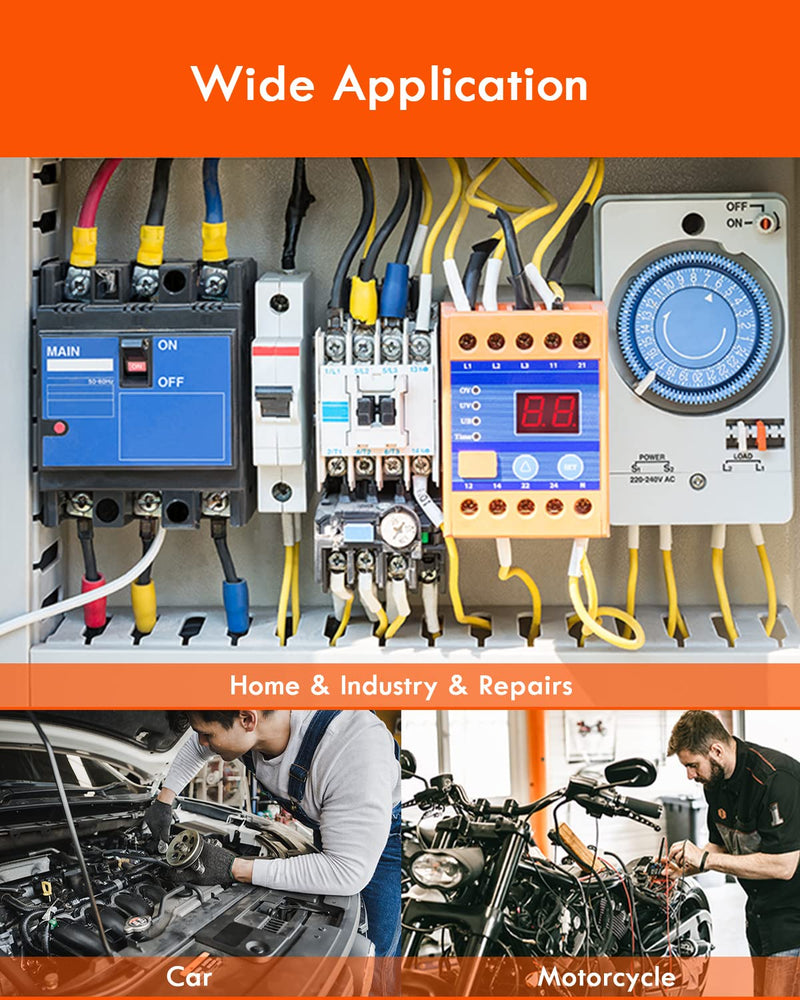 Gorffy cable lugs tubular cable lugs set 130 pieces, cable lugs set 25mm² 16mm² 10mm² 6mm², cable lug assortment for vehicle battery cables, ring cable lugs set M6 M8