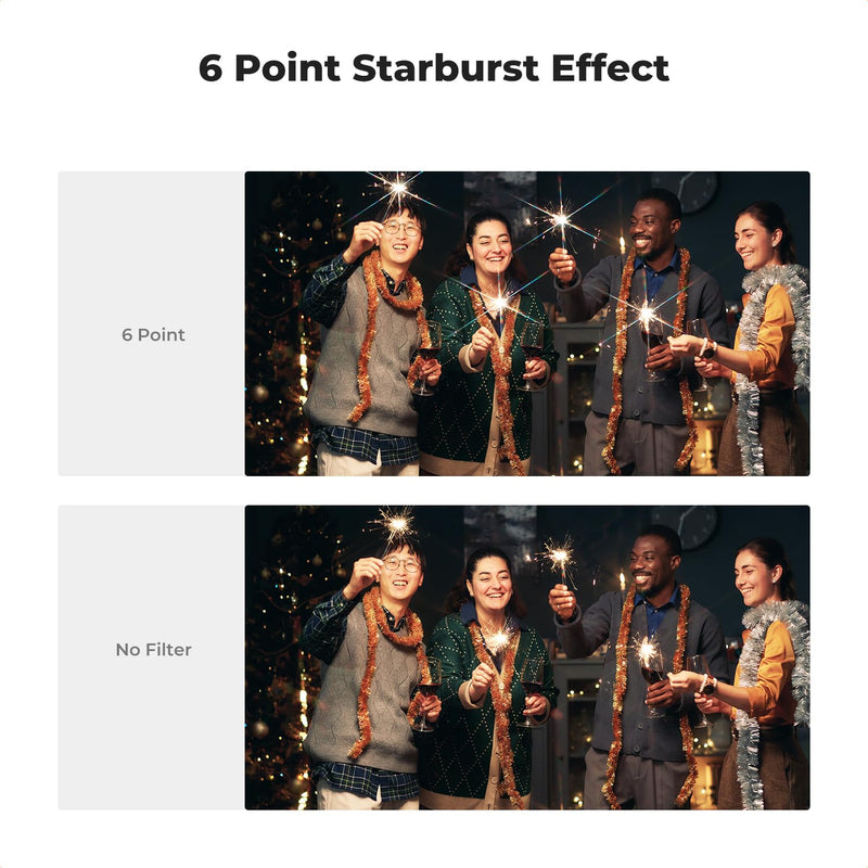 K&F Concept 77mm Star Filters Kit (3 PCS) 4 Points 6 Points 8 Points Cross Screen Starburst Filters Set -18 Layer Coating Ultra Slim Optical Glass Camera Lens Filter with 3 Cleaning Cloth
