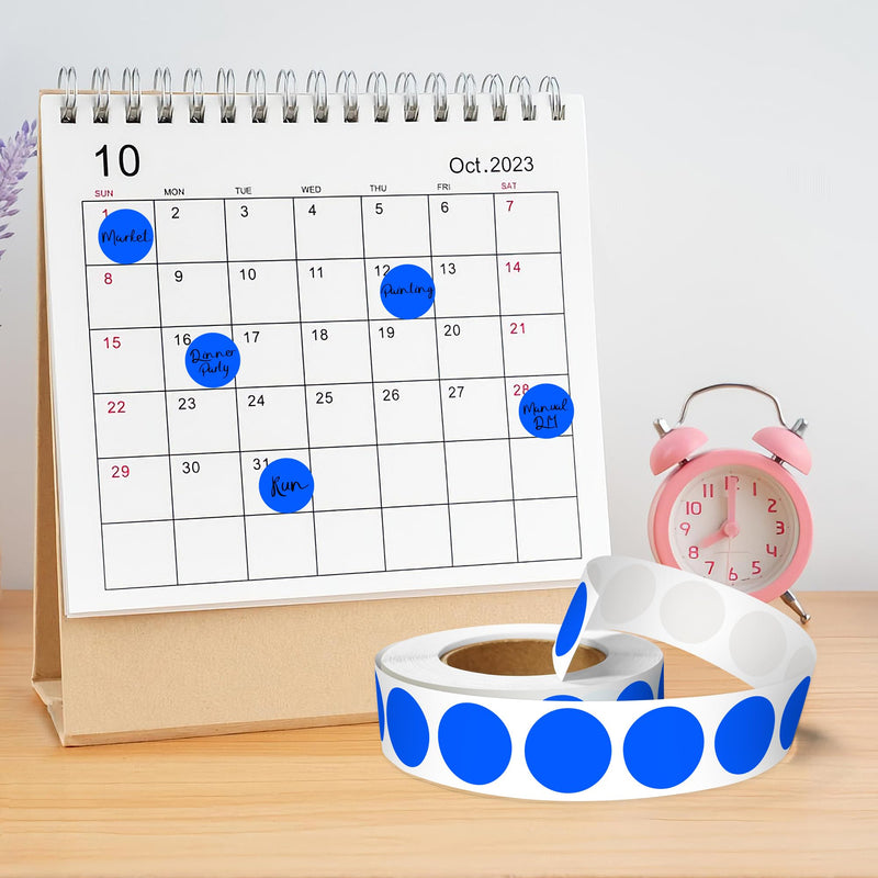 PARLAIM 3/4" Round Circle Labels 1000 Pack Blue Colored Dot Stickers per Dispenser Box for Office Classroom