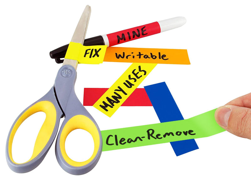 ChromaLabel 3/4 Inch Color Code Labeling Tape Value Packs, White and Multicolor, 10 Rolls, 500"/Roll
