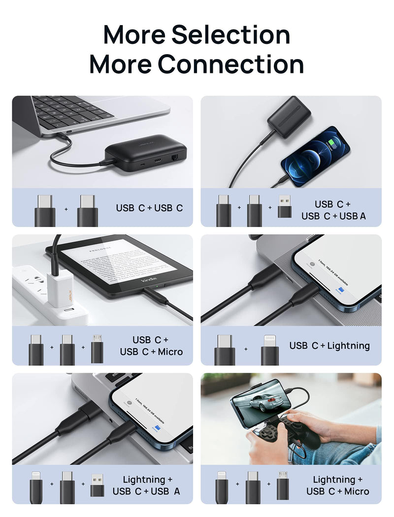 Docking Station, JSAUX OmniCase 7-in-1 USB C Hub with Cable Storage, Support 1000M Ethernet, 4k HDMI, 100W USB C PD, USB 3.0, SD/TF Card Docking Station for MacBookPro/Air, iPad, Chromebook 7 in 1