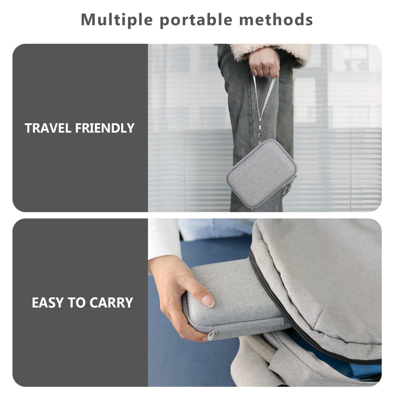Hard Case for iDPRT/PRT/HPRT Portable Sticker Maker Machine Sticker Printer, Mini Thermal Printer Bluetooth Portable Storage Case with Mesh Pocket for Roll Paper, Grey