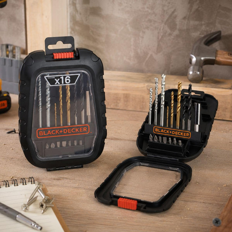 Black and Decker 16 Piece Accessory Drill and Bit Kit Screwdriver