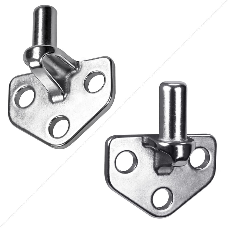 Insaga 304 Stainless Steel Gate Hinges Heavy Duty, Non-Welded Gate Hardware, 2pcs Wall Mount Gate Hinge, Chain Link Gate Hinge with 5/8'' Hinge Pin, Horizontal Design Horizontal Hinge-2pcs