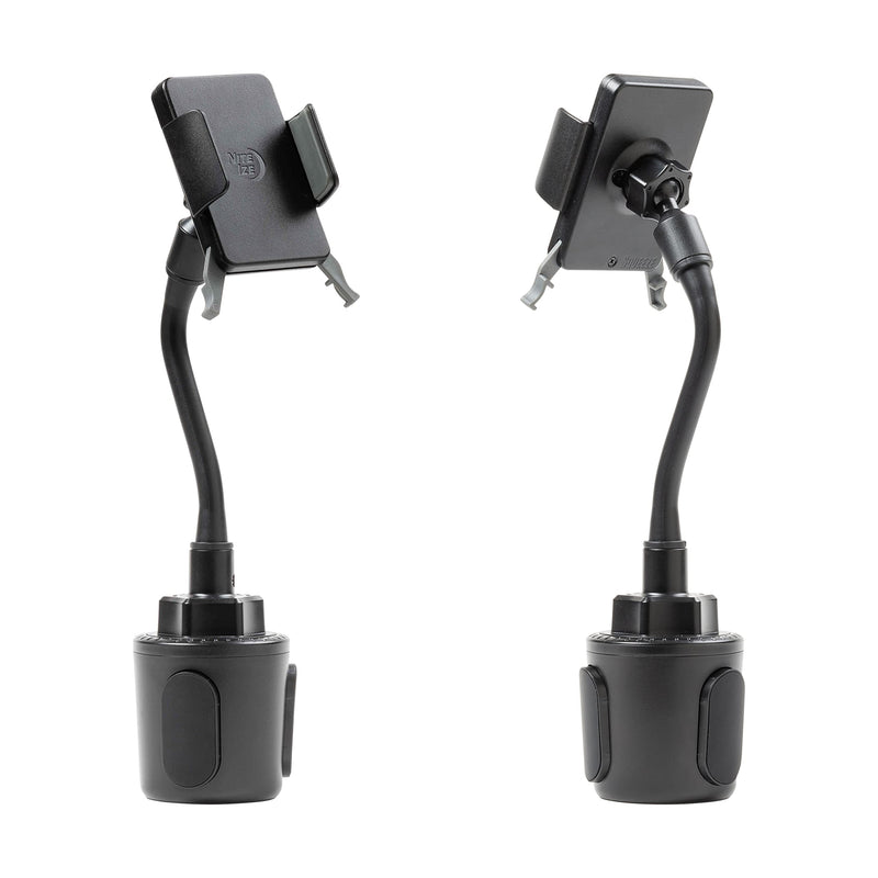 Nite Ize SUCH-01-R8 Squeeze Universal, Car iPhone, Samsung Galaxy Edge/Fold, Huawei, Google Pixel, Fits Virtually Any Phone Cup Holder Mount, Black