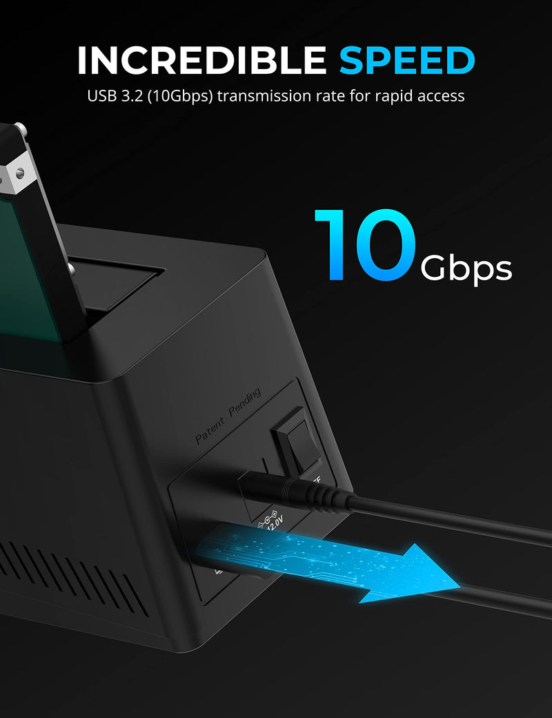 SABRENT USB C Docking Station for M.2 PCIe/NVMe and SATA 2.5/3.5 Inch SSD & HDD with Offline Cloning (DS-UNHC) NVMe + SATA Dock – USB-C