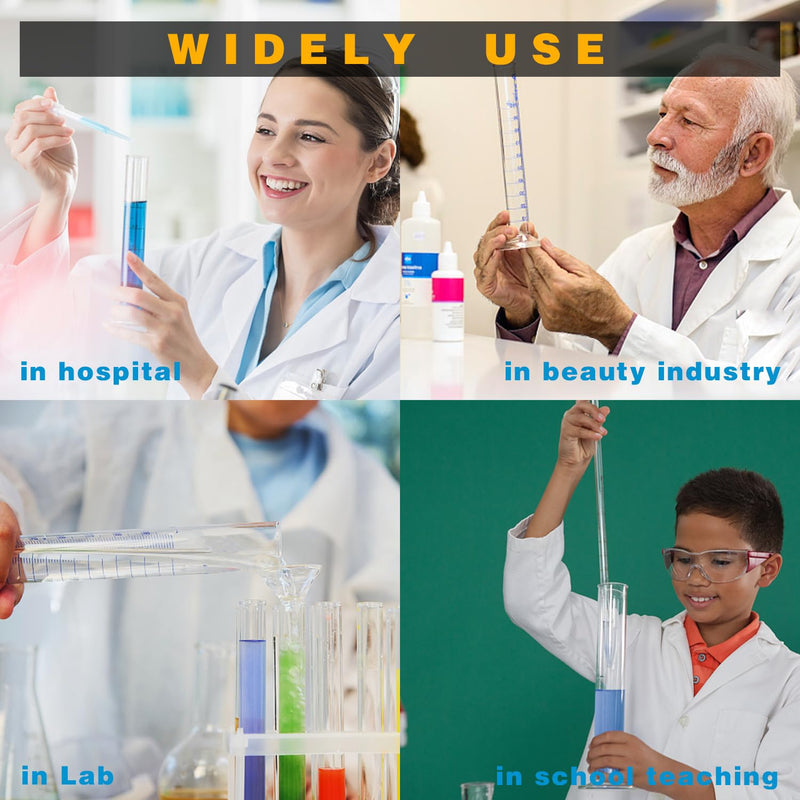 Thick Glass Graduated Cylinder Measuring Liquid Lab Hexagon Base Cylinders Come with Glass Dropper (Glass, 500ML)