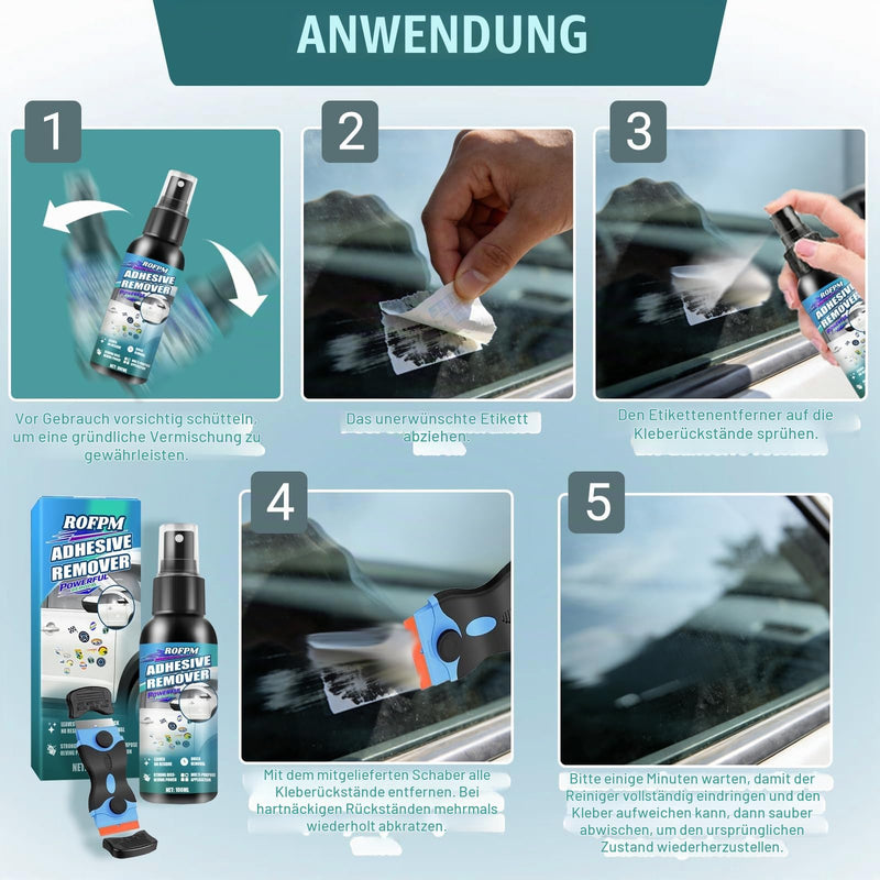 Sticker Remover, Extra Strong, Adhesive Residue Remover Car/Window Frame, Superglue Remover, Label Remover Spray, Adhesive Remover, Quickly Removes Adhesive Residues and Stickers, 100 ml