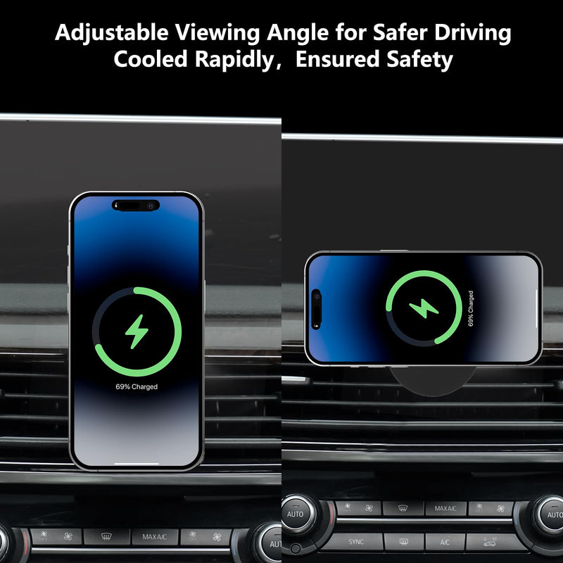 CLEC for BMW X5 2014-2018 X6 2015-2019 Magnetic Wireless Car Charger Phone Holder Mount Custom Fit for BMW X5 2014-2018 X6 2015-2019 15W Fast Charging Car Phone Holder Wireless Charger