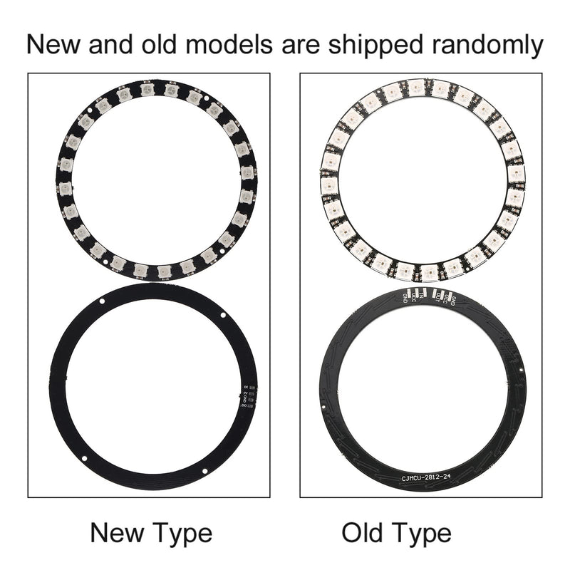Fafeicy 2pcs 24-Bit WS2812 5050 RGB LED Ring Lamp Light with Integrated Drivers 5VDC, 7cm Inner Diameter, 8.5cm Outer Diameter (2)