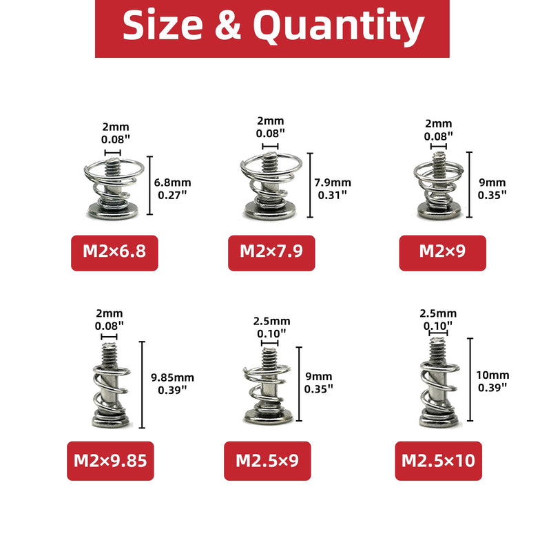 60pcs GPU Graphics Card Back Plate Heatsink Screws Spring Screws Phillips CPU Mainboard Radiator Fixing Bolts M2 M2.5 DIY