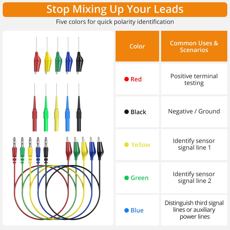Neoteck 44-Piece Test Leads Test Cable Set 4 mm Banana Plug Crocodile Clips Multi-Angle Test Probe
