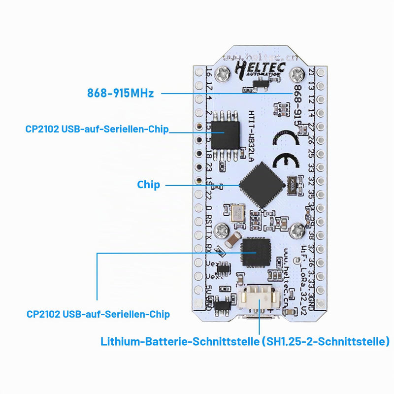 LoRa ESP Module, SX1276 LoRa V2 Board with OLED Display and Antenna, V2 ESP WiFi Bluetooth IOT Board CP2012 868MHz-915MHz for Arduino