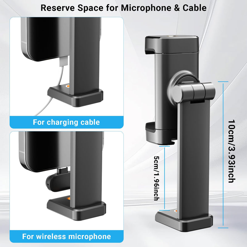 Phone Tripod Mount with 1/4" Screw Thread, 360° Rotate 180° Tilt Tripod Phone Holder Replacement with Cold Shoe, Versatile Tripod Mount Adapter for iPhone, Tripod, Selfie Stick, Camera Stand
