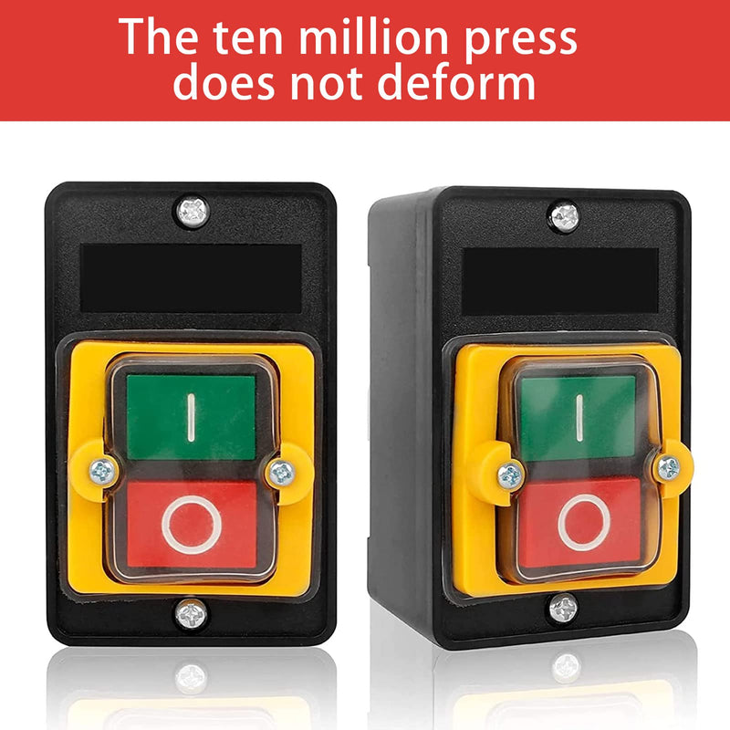 XTVTX 2PCS Machine Push Button Switch 220v Machine Switch Pushbutton AC220V/380V 10A Safety Switch Zero Voltage Switch in Mechanical Textile Machinery