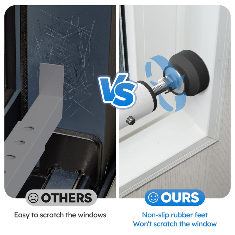 WooFog（Short）Security Bars for Sliding/Vertical Window, Adjustable Window Jammer Bars Security Inside,（Small）Window Guards for Home Security, 11" to 18" Anti Theft Window Safety Lock Bar -White 2 Pcs White 11" to 18"-2 PCS