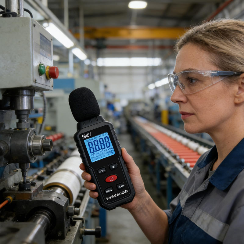 BAIFULAI Decibel Meter: 30dB to 130dB Portable Sound Level Meter with LCD Display, Portable SPL Meter DB, Meter Suitable for Home, Office, Construction Site, Factory etc