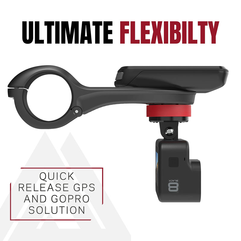 KOM Cycling CM06 Quick Release GoPro Computer Mount for Wahoo and Garmin Bike Computers (Bike Mount Compatible with Edge 1030, Elemnt Roam and others) 1030 Bike Mount compatible with GoPro Accessories Carbon Combo Kit (Includes GoPro Adapter)