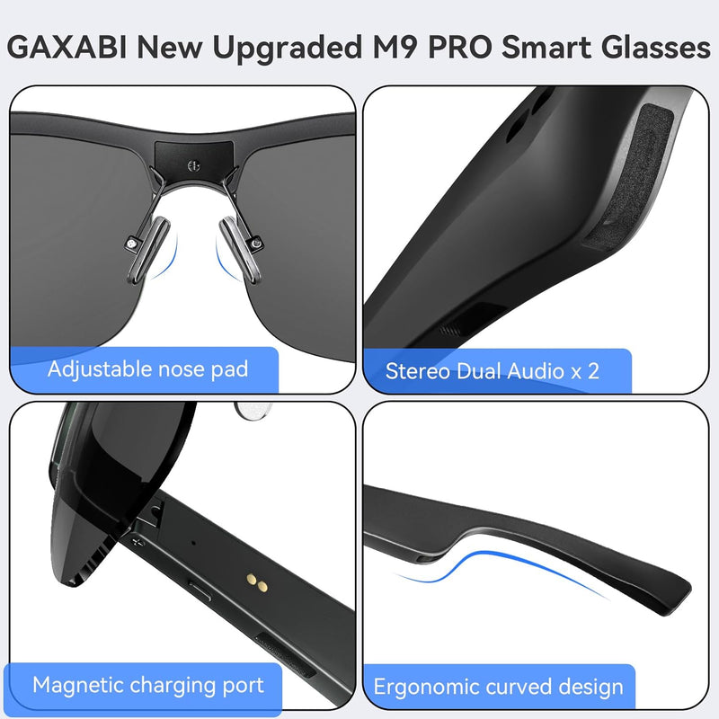 Smart Sunglasses, Polarized Sunglasses with Bluetooth Speaker, Driving/Sports/Outdoor UV Protection, Fashionable Item, Versatile Black, Unisex.