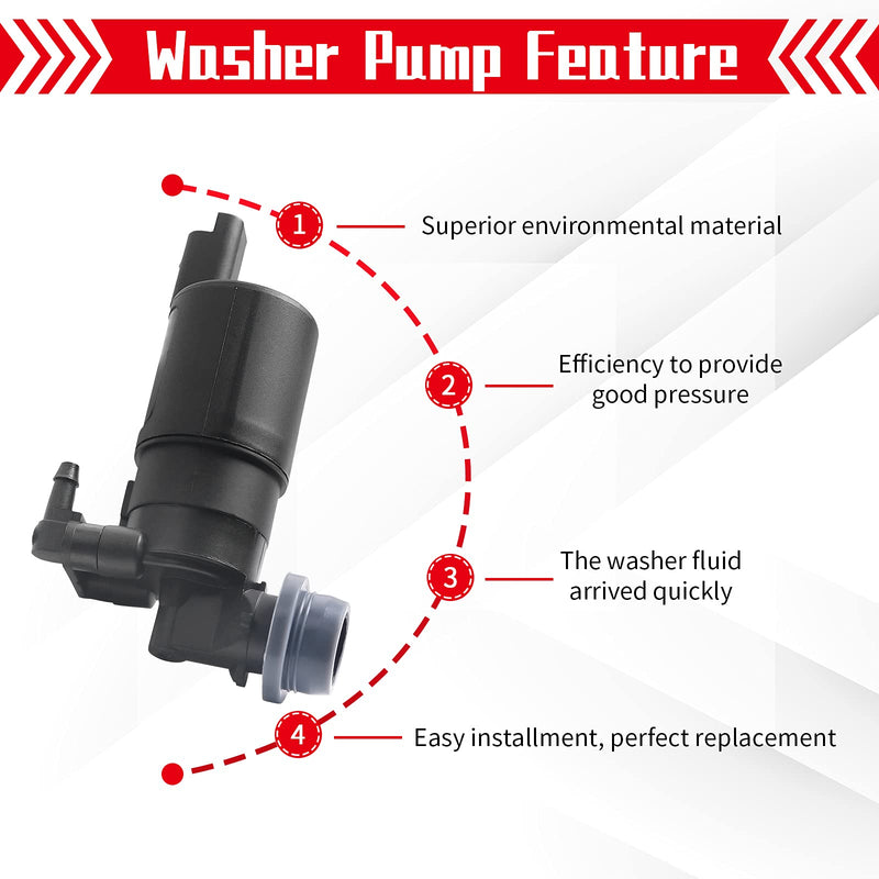 OTUAYAUTO Windshield Washer Pump - Replacement for 2004-2015 Nissan Titan, 2009-2015 Nissan Frontier, Original Factory OEM: 28920-7S200 Washer Fluid Pump with Grommet