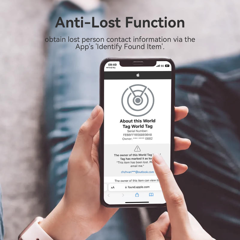 Key Finder, Wallet Tracker Works with Apple Find My (iOS only), Replaceable Battery, Water-Resistant, Bluetooth Item Finder for Bags, Luggage, Pets & Backpack, 1 Pack Black