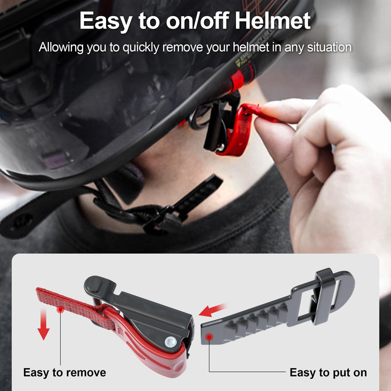 Helmet Quick Release Buckle Kit for Motorcycle Helmet, Metal Motorcycle Helmet Accessories, Helmet Chin Strap Replace D-RING Helmets Up to 1", Suitable for Full Helmet, Half Helmet, 3/4 Helmet Red