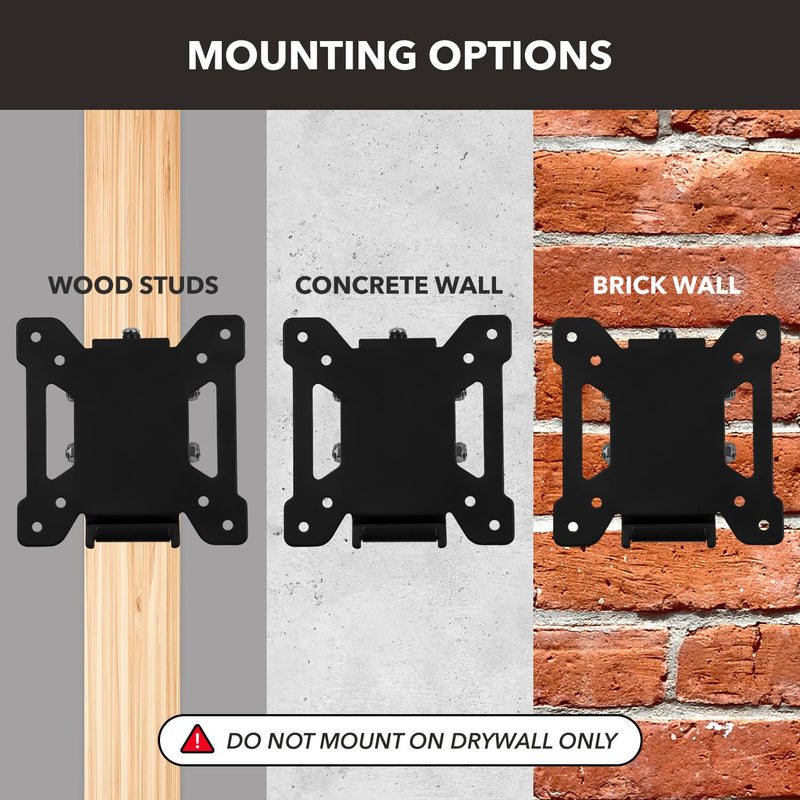 Mount-It! Tilting TV Wall Mount Bracket for Small TV and Computer Monitors, Low-Profile Design with Quick Release Function, Fits 24, 27, 30 and 32 Inch Screens Up to VESA 100, 44 Lbs Capacity, Black
