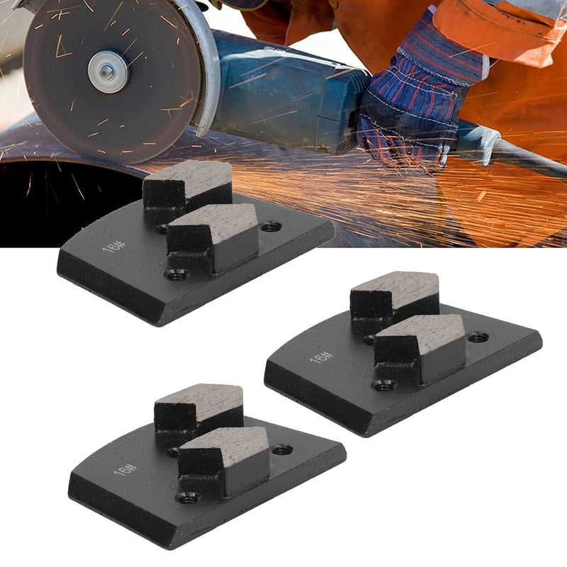 3 x diamond grinding shoe, black trapezoid, 2 arrow teeth polishing pads, 16 grit, high grinding efficiency, low noise, suitable for all concrete grinding machines