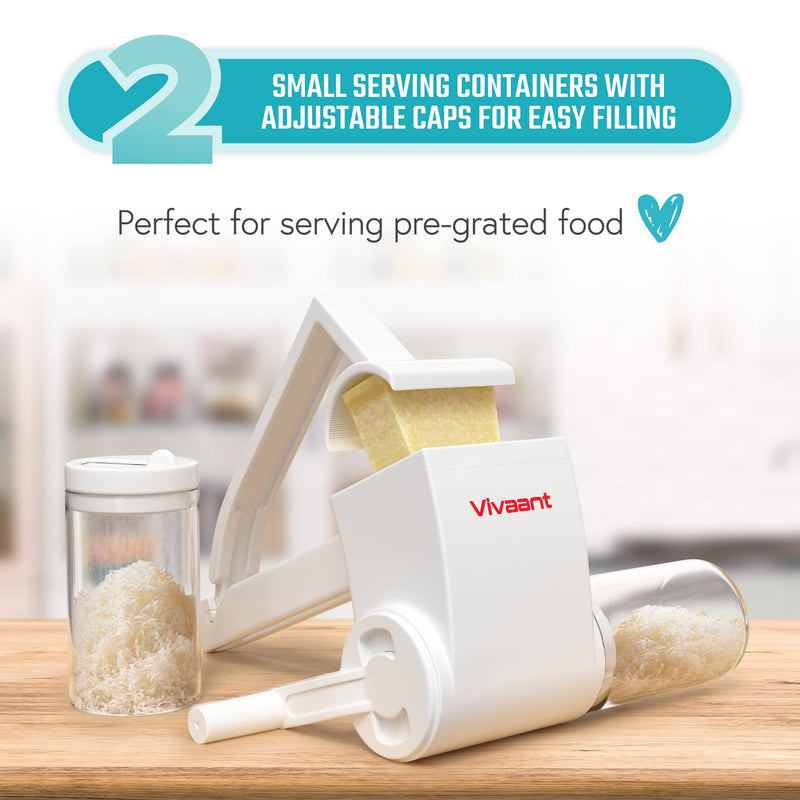 Parmesan Cheese Grater Hand Crank, Restaurant-Grade Rotary Cheese Grater Handheld Italian Style with 2 Stainless Steel Drum Blades is Dishwasher Safe & Easy to Clean 0000