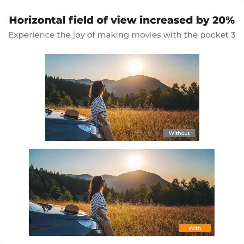 K&F Concept 1.2X Anamorphic Lens Compatible with DJI Osmo Pocket 3, Blue Streak Effect Widescreen Cinematic Lens, Magnetic Attach/Multi-Coated/Optical Glass