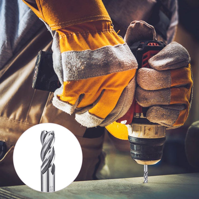 Afunta Drill Bits/End Mill with 4 Flutes 2-12mm (0.08-0.47") High Speed Steel Straight Shank Tool Set for Wood Aluminum Steel Titanium CNC Milling 10pcs