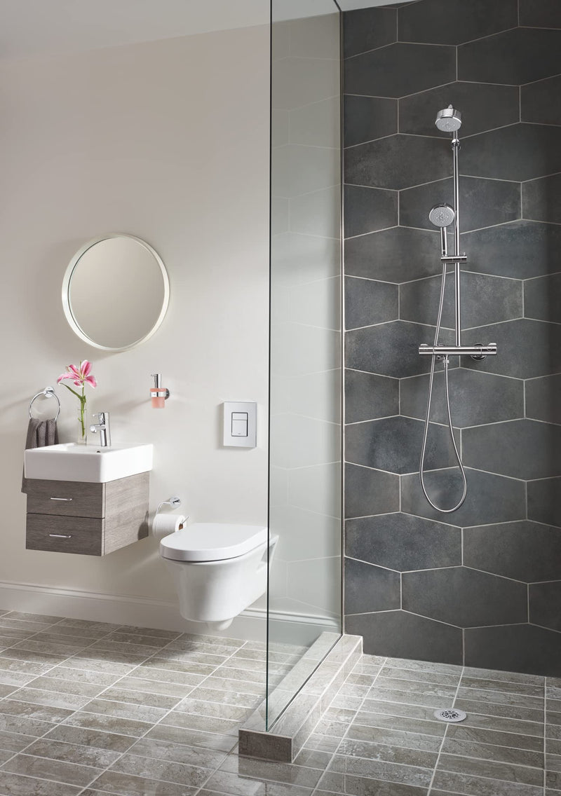 Essentials Toilet Paper Holder With Cover, Starlight Chrome
