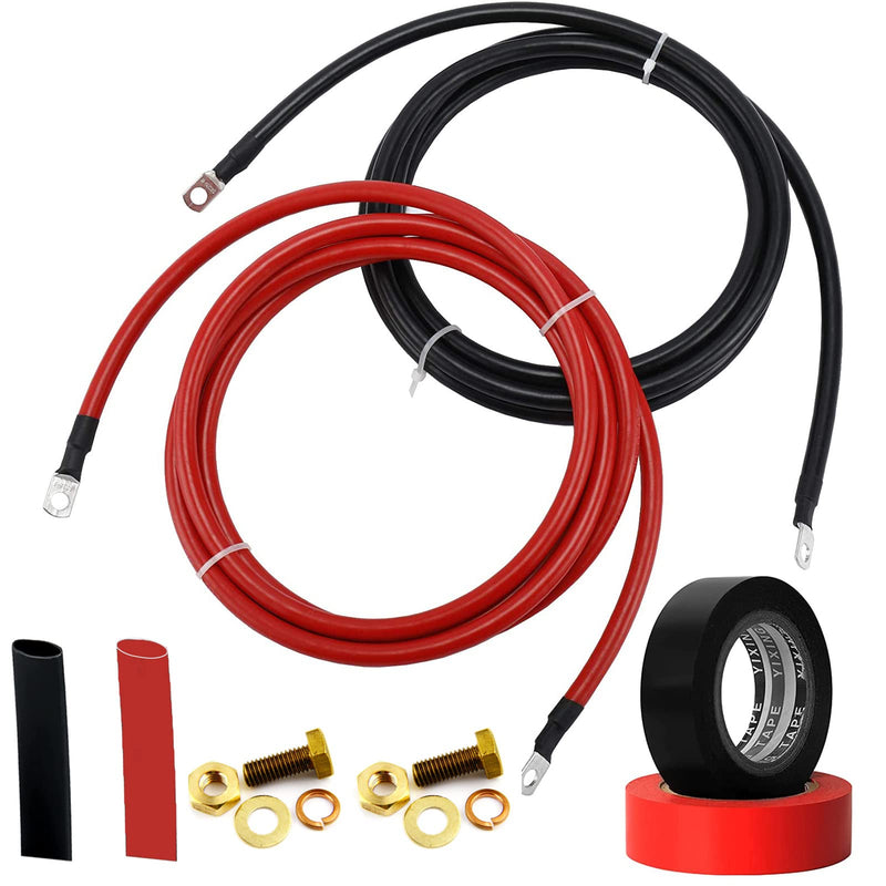 Trolling Motor Battery Cable Extension Kit 8AWG Cable Extension 50Amp with Terminals for Fishing Boat Trolling Motor Solar Panel Automotive(Red & Black) 8AWG 10FT