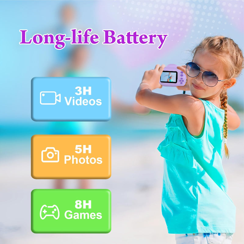 Kids Digital Camera Instant Print, Portable Instant Camera for Girls, Ages 3-10 (Purple) Purple
