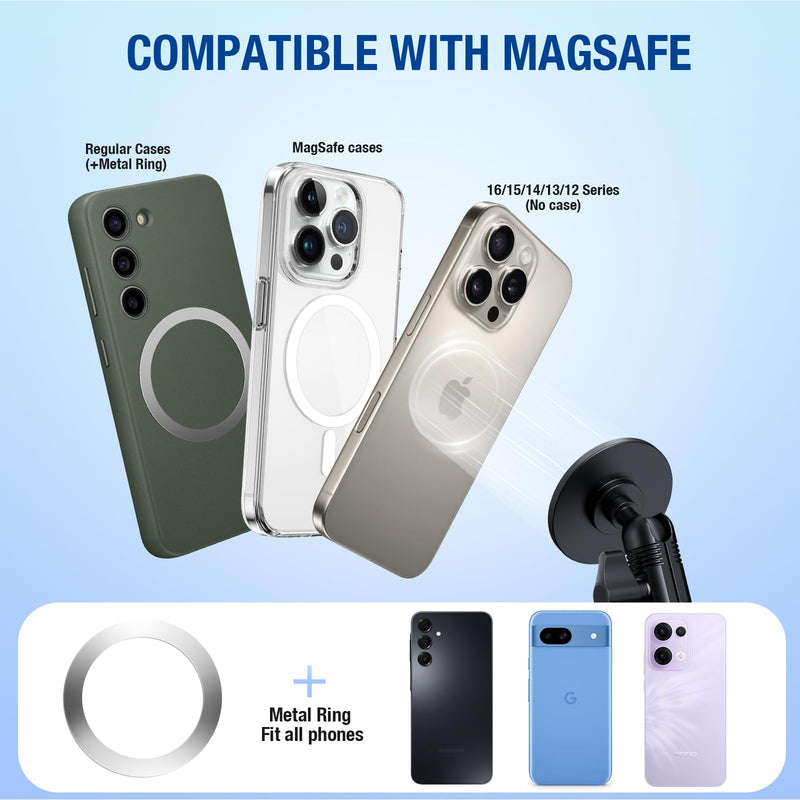 CNC Vent Phone Holder, Magnetic Air Vent Phone Holder Cradles Mount Compatible with F150 2015-2020 & Super Duty F250 F350 F450 2017-2021, Full Metal Bracket for Most CellPhones