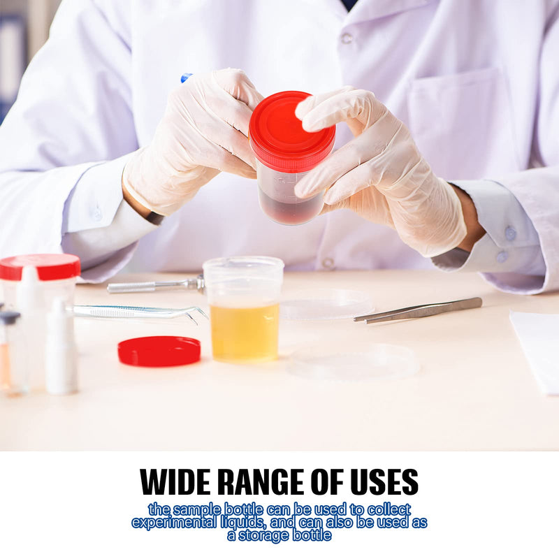 5 pieces sample container bottle 60 ml sample container transparent sample bottle urine bottle urine container with secure screw lids suitable for experiments, storage