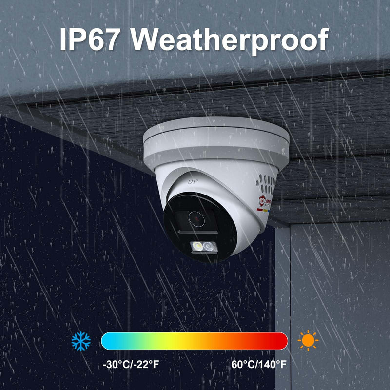Anpviz 5MP IP PoE Camera, Active Deterrence IP Security Camera Outdoor, Aduio & Strobe Flashing White Light, 2-Way Audio, MD2.0, 98ft Smart Color Night Vision, IP67 Waterproof, 2.8mm-H Series 5MP Active Deterrence