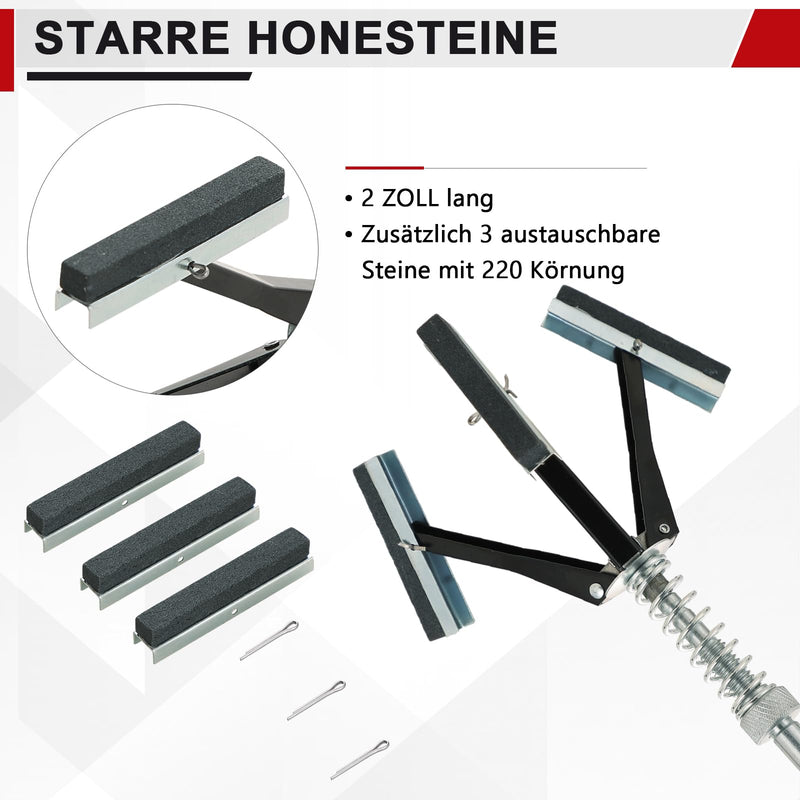 DASBET Cylinder Honing Tool, Adjustable Honing Device for Engine and Vehicle Cylinders Diameter 32-89 mm, Includes 3-Piece Honing Stone Set 220 Grit, Ideal for Car, Motorcycle and Scooter
