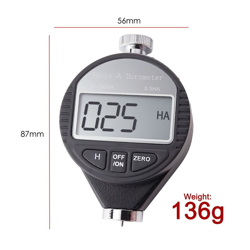 GAIN EXPRESS Hand Held Shore-A Hardness Meter Tester Portable Digital LCD Display Durometer 0~100HA Dial Scale Rubber Tire Zero Setting Shore-A Hardness Tester
