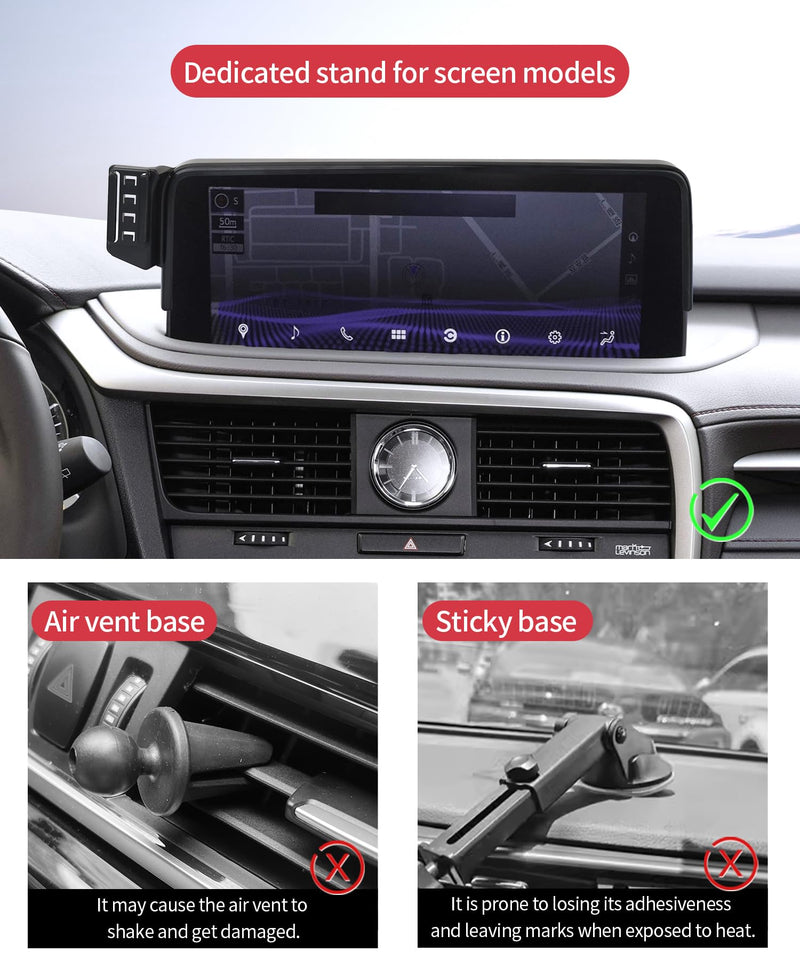 Wireless Charging car Phone Holder for Lexus RX/RX Hybrid 2020-2022 Accessories 12.3 inch Screen Fixed Clip,360° Rotation car Phone Mount Compatible with MagSafe 12.3-inch for 2020-2022 RX/RX Hybrid