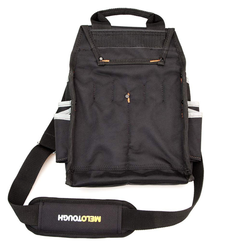 MELOTOUGH Electrician Tool Pouch Tool Belt Pouches Multiple Pockets Tool Organizer for Technician, Maintenance, HVAC Larger Electrician Pouch Black+Grey