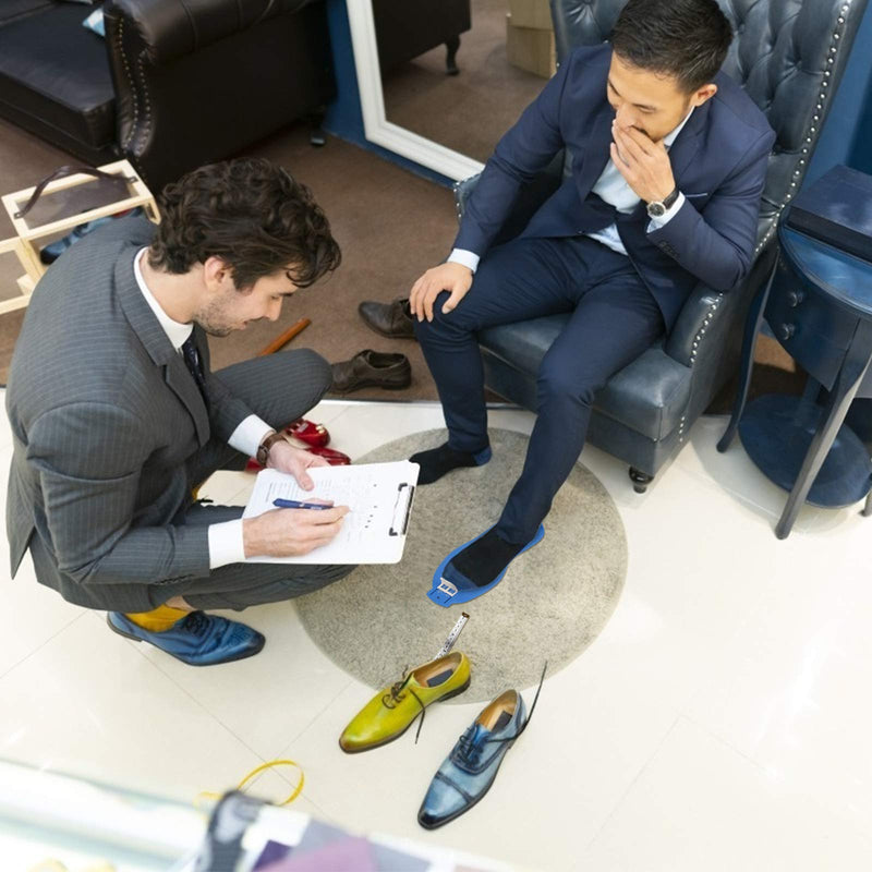 CHIFOOM 2-piece foot measuring device set, shoe size table, shoe size measurement with 1 measuring tape, feet measuring device, children, adults, foot meter, shoe measuring device for determining women's, men's, children's feet