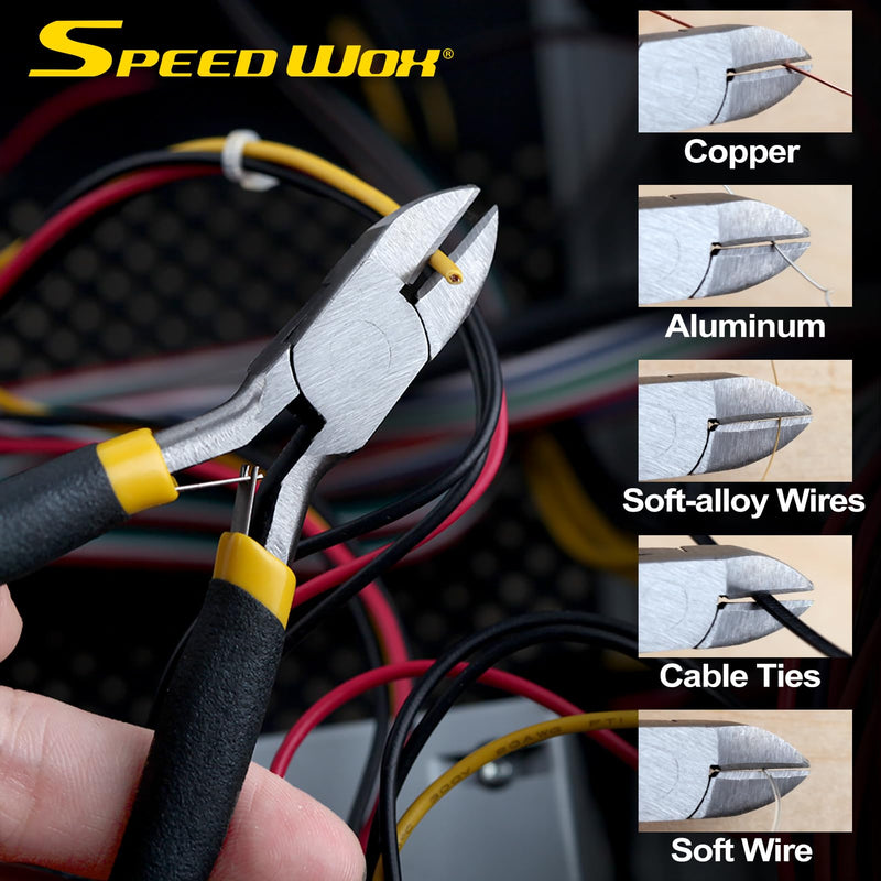 SPEEDWOX Side Cutters, 4 Inch Mini Fine Wire Cutters Pliers with Springs, Precision Micro Wire Cutters for Jewelry Making, Crafts Diagonal Pliers