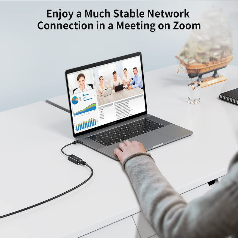 CableCreation USB C to 2.5G Ethernet Adapter, USB C 3.1 to RJ45 2.5 Gigabit LAN Thunderbolt 3, Compatible with MacBook Pro MacBook Air iPad Pro Surface Pro 7 Dell XP15 13 Chromebook Windows Mac OS 2.5Gbps
