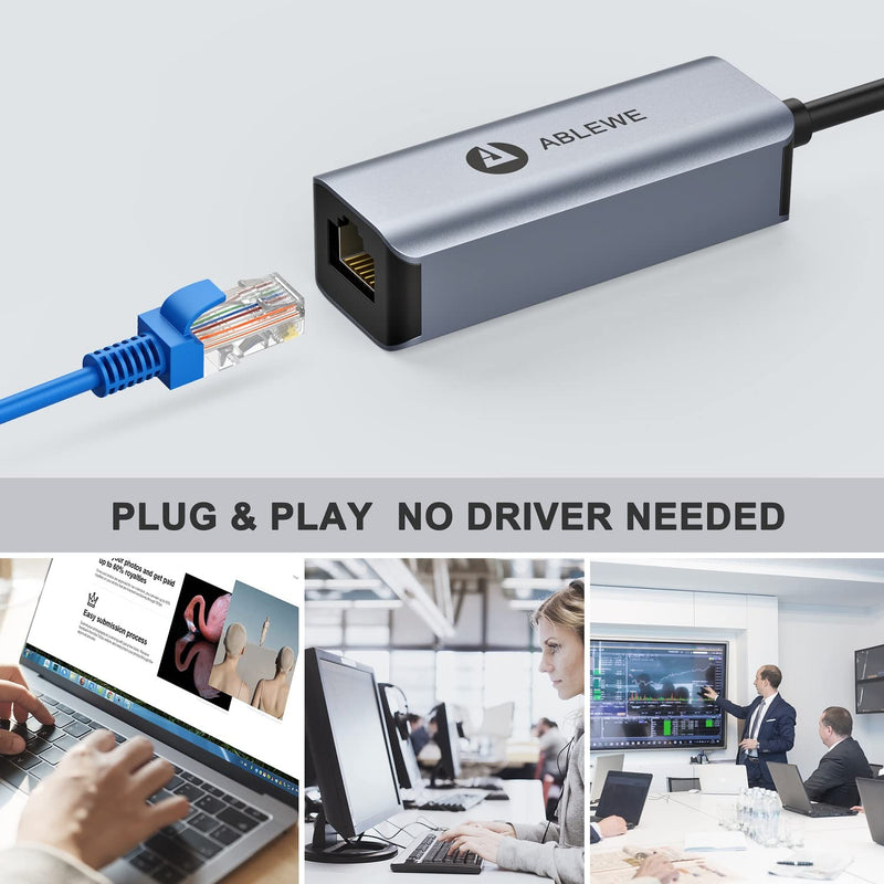 Vilcome USB 3.0 to 100/1000 Gigabit Ethernet LAN Network Adapter, Driver Free RJ45 Internet Adapter Compatible with MacBook Surface Pro Laptop PC