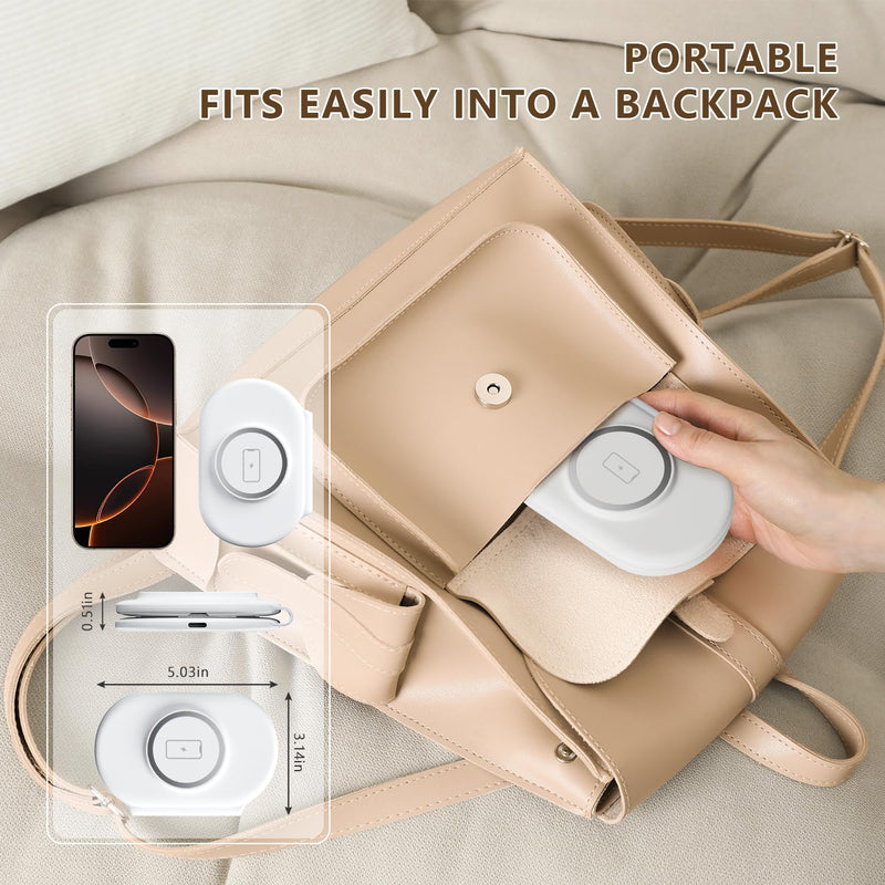 2025 Latest Magnetic Wireless Charger for iPhone: 3 in 1 Travel Charging Station for Apple Devices for iPhone 16 15 14 13 12 Pro Max Plus-Foldable Charging Pad for Apple Watch Series & Airpods 3 2 Pro white