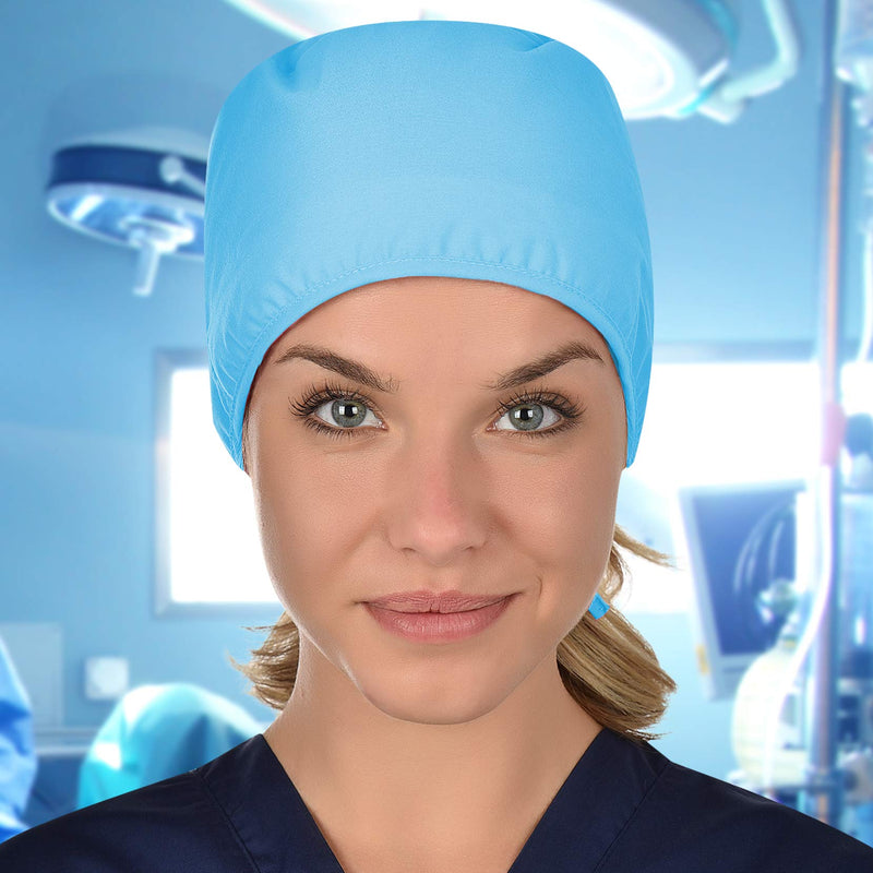 B-well Cloth Cap for Nurses, Doctors, Dentists, Pharmacists, Veterinarians, Medical Staff, Blue, One Size