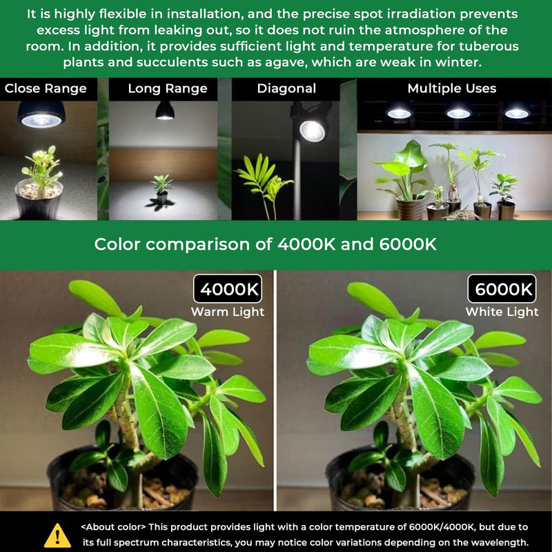 Milpoel LED Plant Lamp Full Spectrum E27 for Indoor Plants, Grow Light, Greenhouse, Garden (Black, 30 W, 4000 K)
