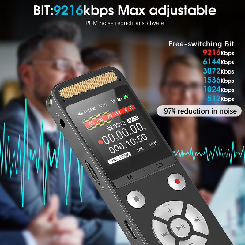 256GB 9216Kbps Digital Voice Recorder - 8684Hrs Recording Storage Voice Activated Recorder with Playback Noise Reduction - Audio Recorder Device for Lectures Meetings Interviews 256GB